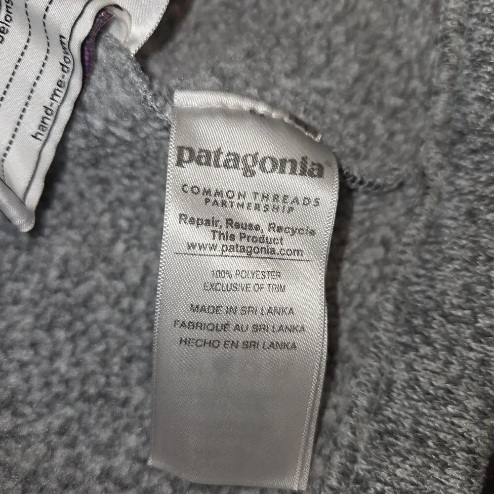 Patagonia Girls Better Sweater Coat Gray Button Front Jacket Size XL (14)